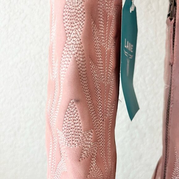 Lane LEXINGTON Over the Knee Womens Cowboy Boots 7 Pink Western Cowgirl Lace up - Picture 9 of 15
